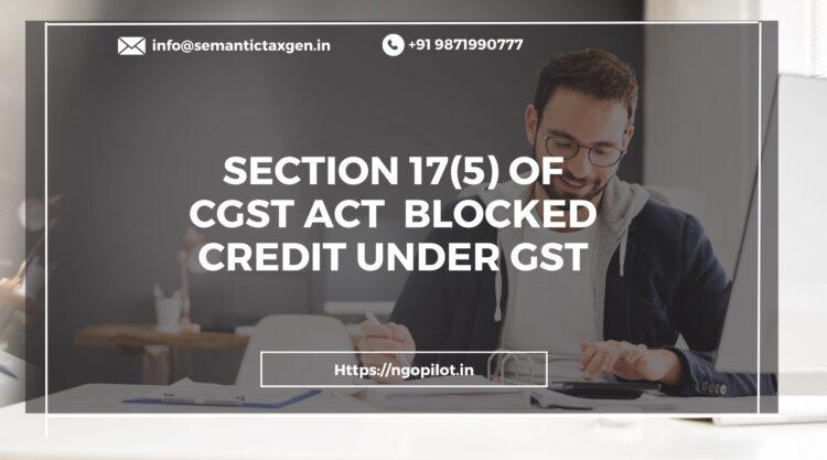 Blocked Credit Under GST